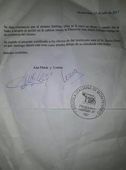 Directora de colegio expide certificado para el Ratón Pérez a alumno