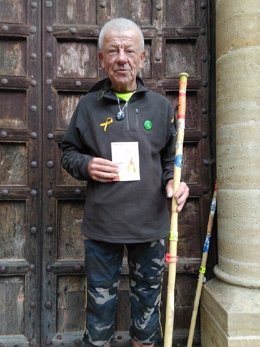 El peregrino francés Claude Martin eha recorrido 1.400 kilómetros.