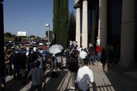 Instalan focos, altavoces y plataformas para la declaración de Ronaldo ante los medios a la salida del juzgado