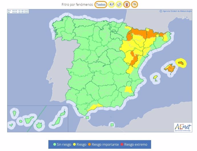 Mapa fenómenos meteorológicos 