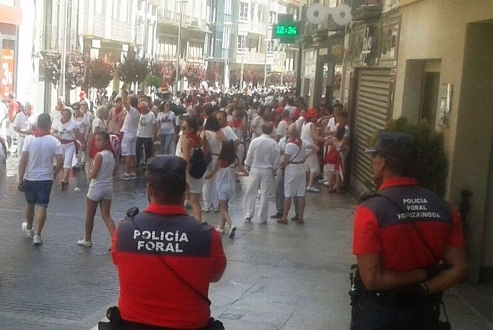 Policía Foral en fiestas de Tudela.