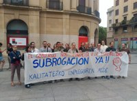 Informáticos se concentran para exigir su subrogación ante la nueva adjudicación del Gobierno de Navarra