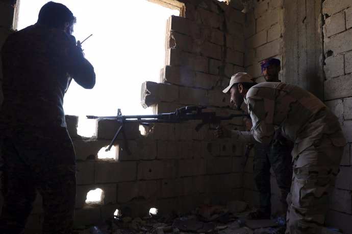Combatientes de las Fuerzas Democráticas Sirias en Raqqa