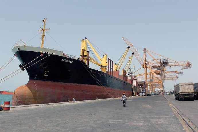 El puerto de Hodeida, en Yemen