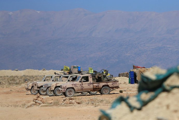 Vehículos de Hezbolá en Arsal. 