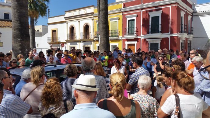 La concentración celebrada en Trebujena