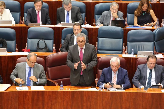 El consejero Carlos Izquierdo en la Asamblea de Madrid