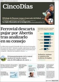 Las portadas de los periódicos económicos de hoy, jueves 3 de agosto