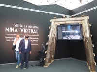 El pabellón del Ayuntamiento de Gijón invita a hacer un recorrido por la industria y a bajar virtualmente a una mina