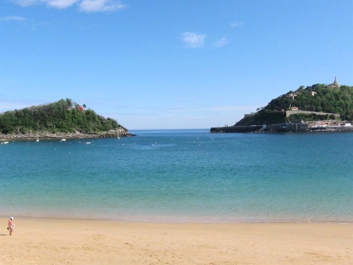 Playa donostiarra de La Concha.  