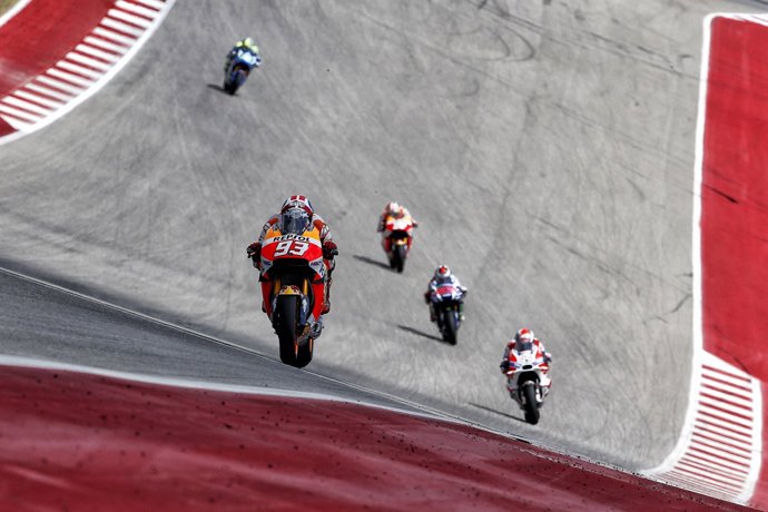 Marc Marquez seguit d'Andrea Dovizioso i Jorge Lorenzo