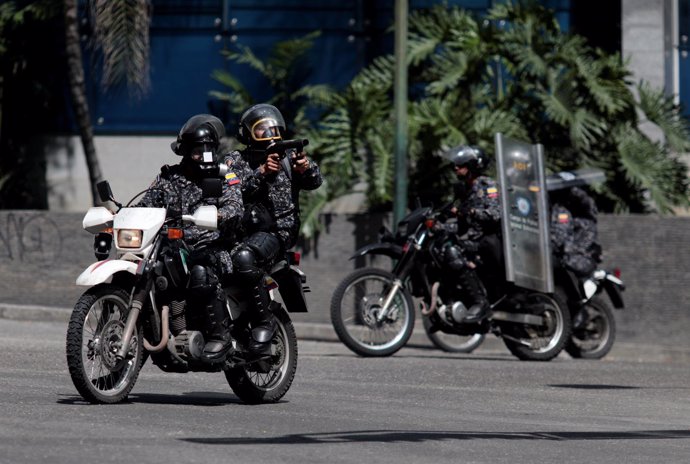 Fuerzas antidisturbios en Caracas