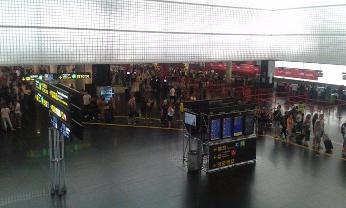 Colas en el Aeropuerto de el Prat de Barcelona