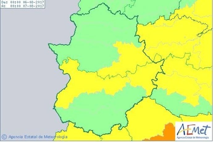 Avisos por calor en Extremadura