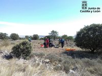 Evacuado en helicóptero un ciclista en el Monte El Viejo (Palencia)