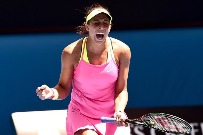 Madison Keys celebra la seva victòria davant Venus Williams