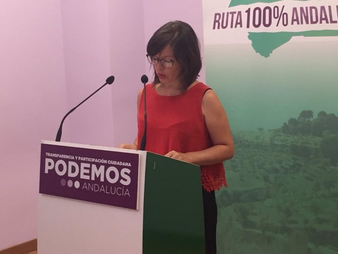 Rocío Van der Heide (Podemos Andalucía) en rueda de prensa