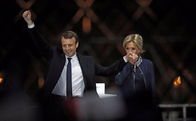 Emmanuel Macron y Brigitte Trogneu