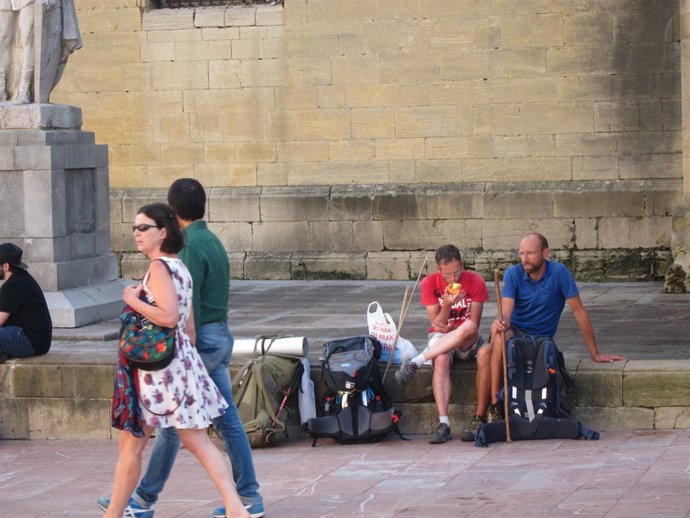 Peregrinos del Camino. Turistas