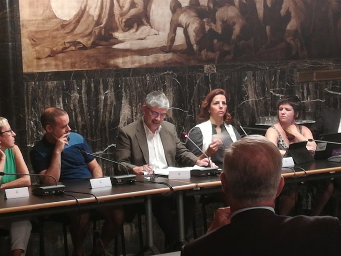 Els regidors Andrés, Badia, Colom, Vila i Pin en la Comissió de Seguretat