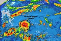 Tormenta tropical Franklin toca tierra en la costa este de la península de Yucatán (México)