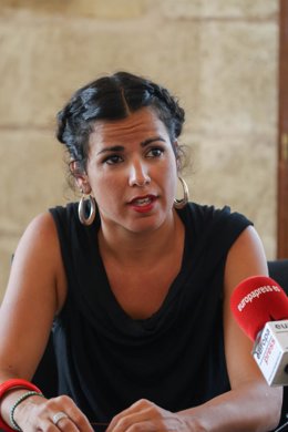 Teresa Rodríguez durante la entrevista