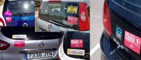 Arran, Endavant y Joves GOB pegan más de mil adhesivos en coches de alquiler contra el turismo de masas