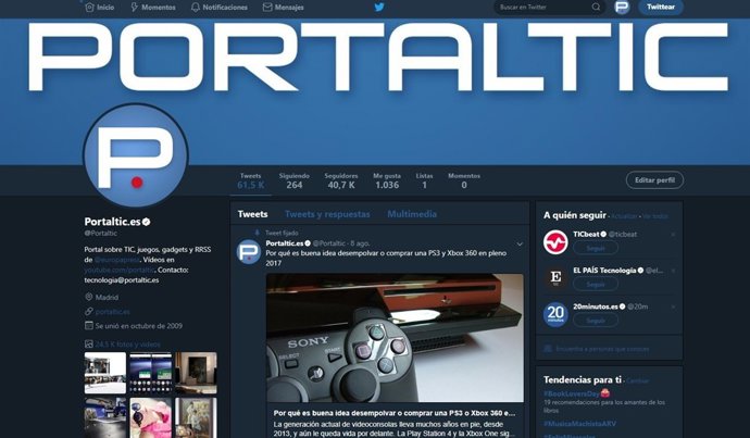 Captura pantalla twitter con modo nocturno 