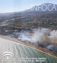 Declarado un incendio en el paraje río Velerín de Estepona