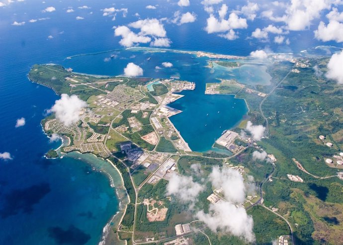 Imagen aérea de la base de EEUU en Guam.