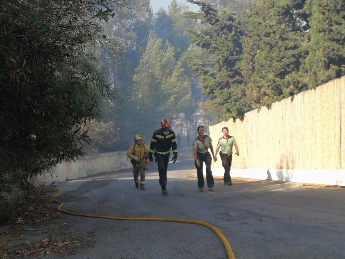 Operativo del fuego extinguido en Velilla