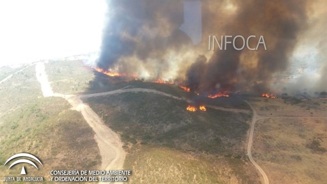 Incendio en el Castillo de las Guardas