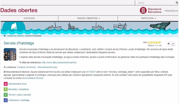 Portal de 'Dades obertes' a la web de la Diputació de Barcelona