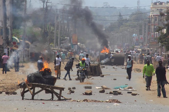 Seguidores de Raila Odinga protestan en Kisumu (Kenia)