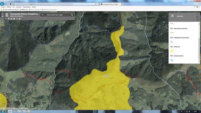 Ejemplo de la APP de cotos de caza