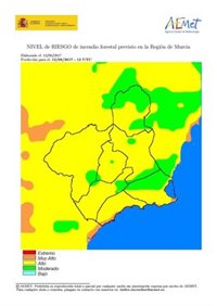 El riesgo de incendios forestales es alto en toda la Región excepto en Altiplano, que es moderado