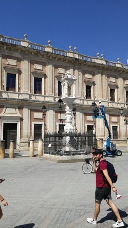 Trabajos de conservación en el templete a Nuestra Señora del Patrocinio