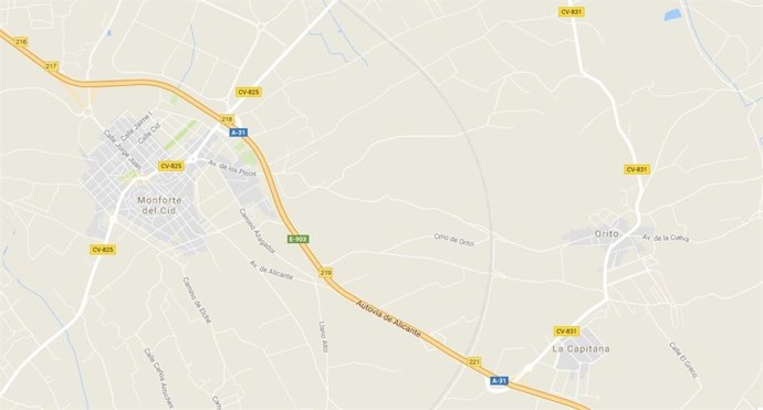 Tramo de la autovía en Monforte