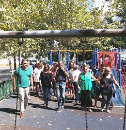 Evelia Rincón en la Plaza Chano Lobato
