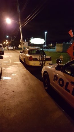 Cotxes de la Policia després d'un tiroteig a Cincinnati
