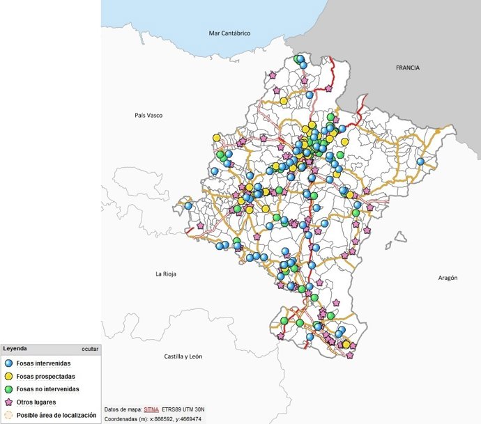 Mapa de fosas de Navarra