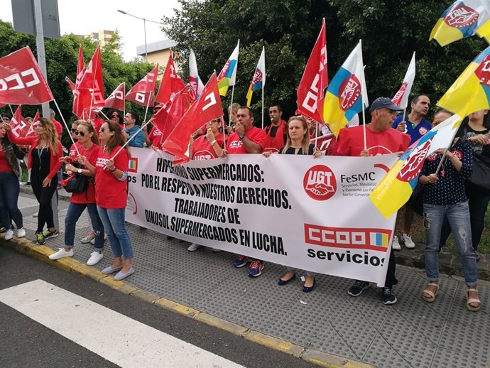 Protesta de los trabajandores de Hiperdino