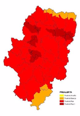 Mapa de riesgo de incendios forestales en Aragón