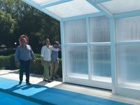 La Diputación de Palencia invierte 85.500 euros en la cubierta móvil de la piscina municipal de Saldaña