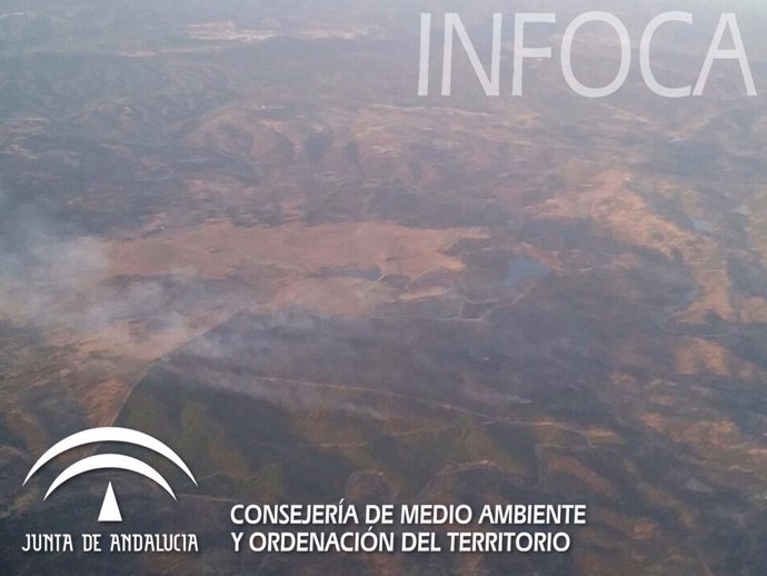 Incendio declarado este domingo en Santa Olalla del Cala (Huelva)