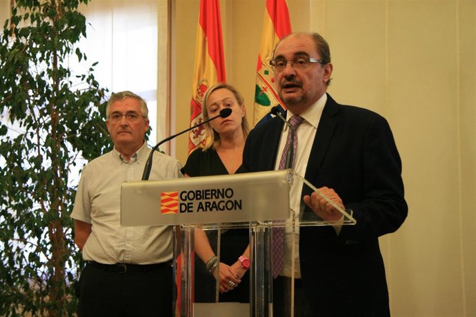 Javier Lambán en la presentación del proyecto de Pini.