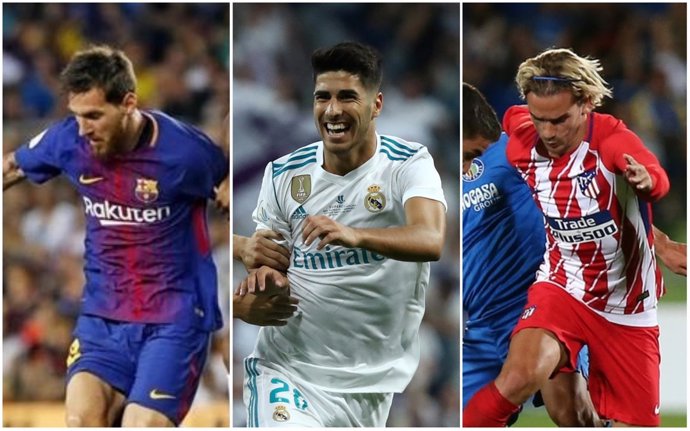 Messi, Asensio y Griezmann, aspirantes a la Liga 2017/18