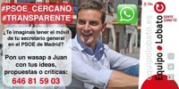 Juan Lobato da su número para que los militantes le envíen propuestas o críticas por Whatsapp