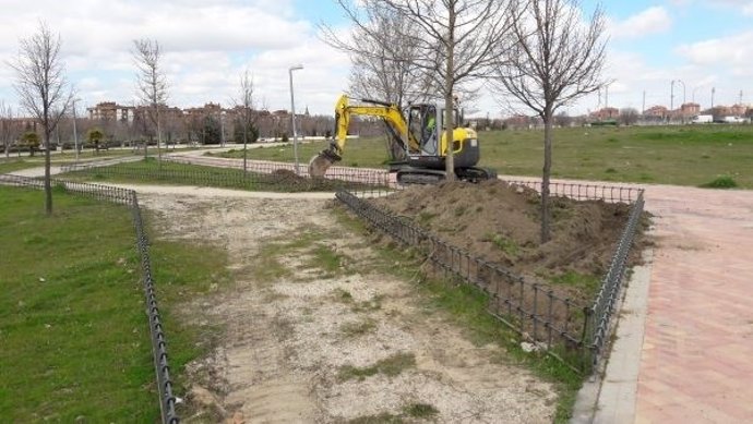 Una zona verde del Ensanche de Vallecas