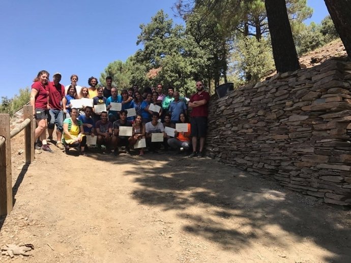 Campo de trabajo en el refugio de Ubeire, de Fiñana